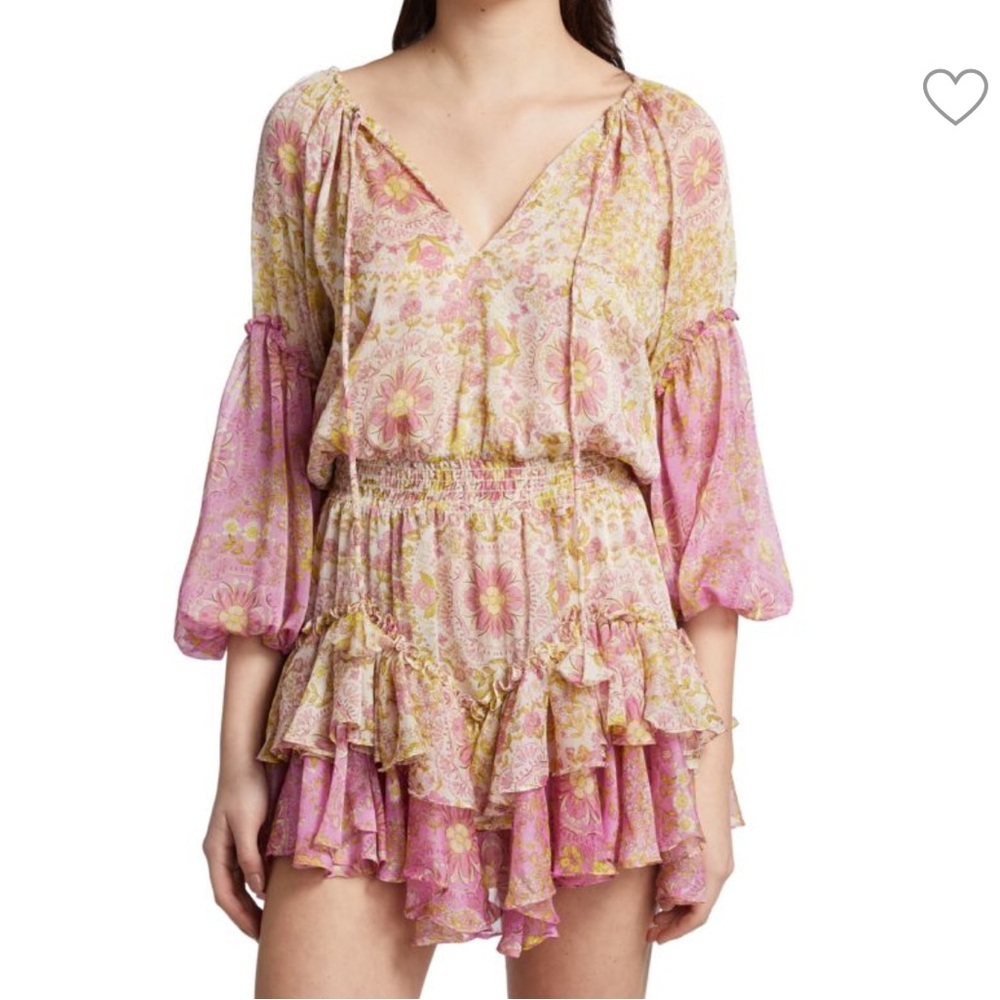 Floral Pink and Green Dress